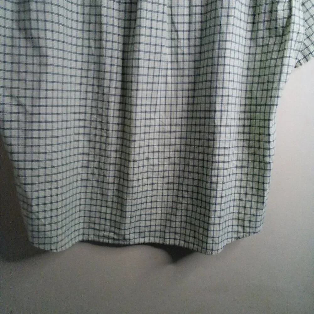 Old Navy Shirt Men XL Short Sleeve Button Up Plaid Casual Green
